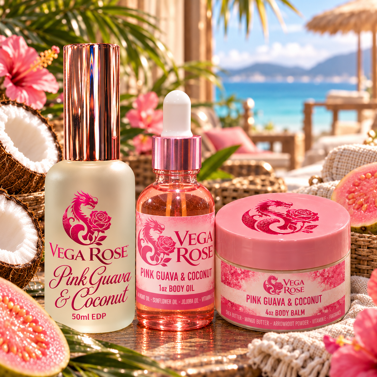 Pink Guava & Coconut | Tropical Vacay | EDP Oil Balm or BUNDLE